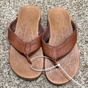OluKai Brown Leather Sandals